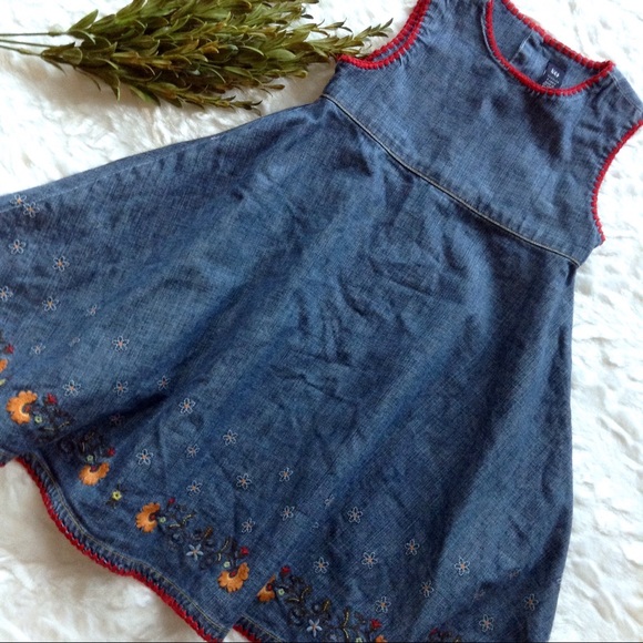 GAP Other - GAP baby denim embroidered floral dress